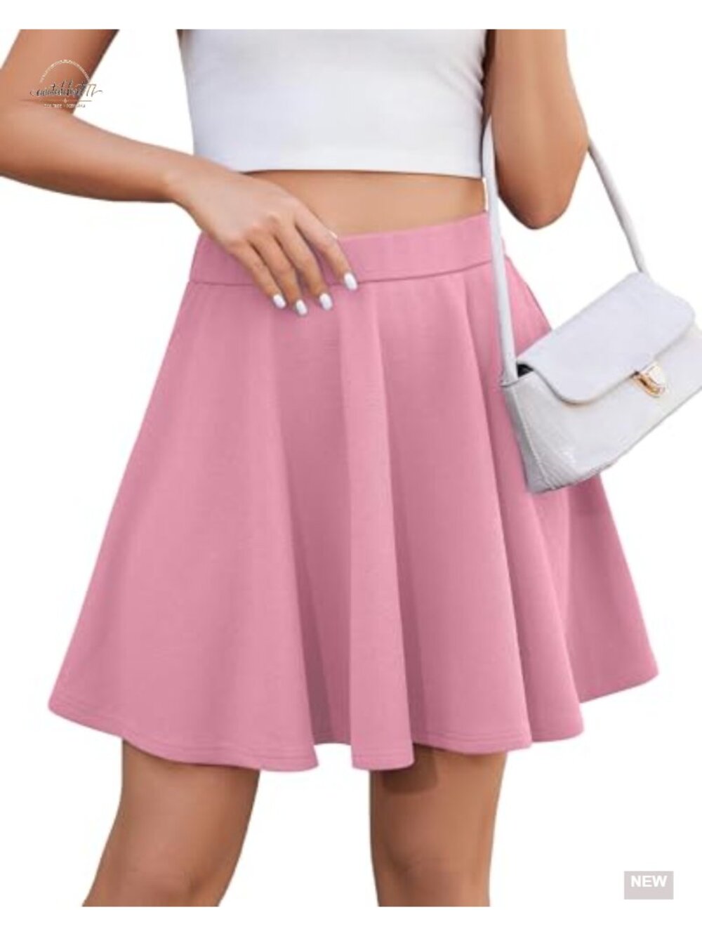 High Waist Pleated Flare Mini Skater Skirt A-Line Casual